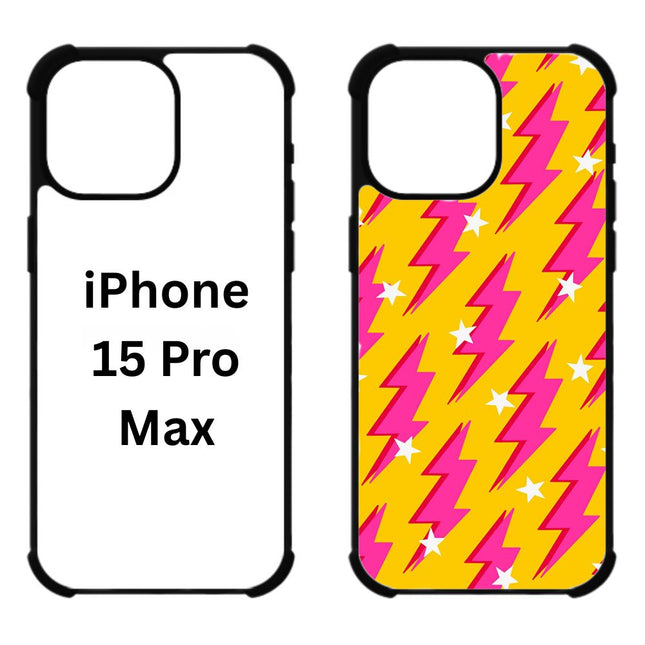Sublimation Blanks 2D Bumper Anti-Shock Case for iPhone 15|16|17 Series - With White Glossy Aluminum Insert