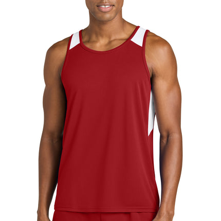 Deep Red/White