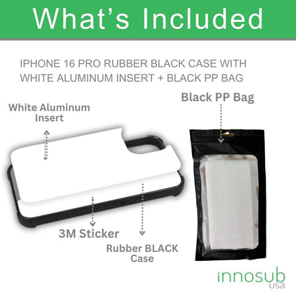 Sublimation Blanks 2D Bumper Anti-Shock Case for iPhone 15|16|17 Series - With White Glossy Aluminum Insert